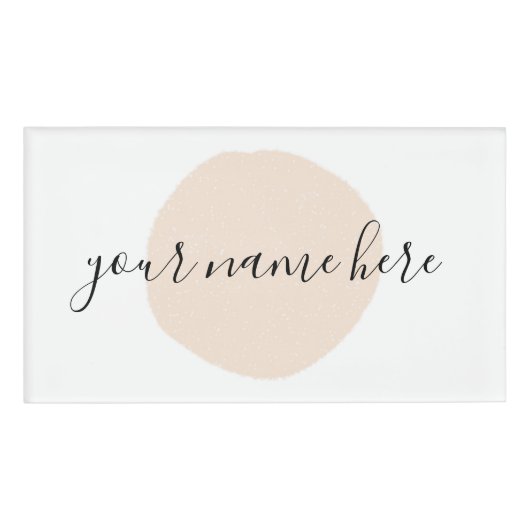 あなたのビジネスロゴピンクのブラシストロークプロモーション 名札 (正面)