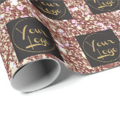 あなたのビジネスロゴブラウングリッタープロモーション ラッピングペーパー (ロールコーナー)