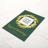 あなたのビジネスロゴ最も幸せなホリデーズフレームリース 箔シーズンカード (回転した状態)