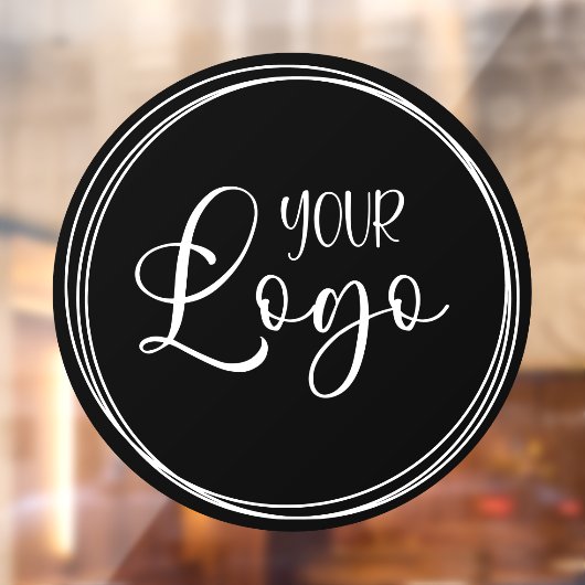 あなたのビジネスロゴ用の白い輪 - 黒 ウィンドウサイン (シート2)