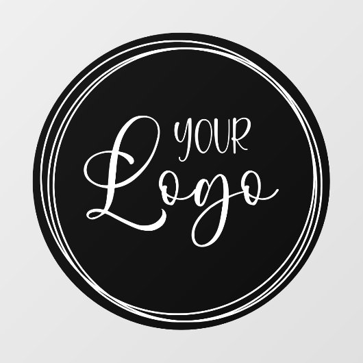 あなたのビジネスロゴ用の白い輪 - 黒 ウィンドウサイン (シート)