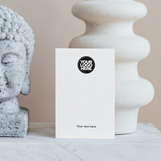 あなたのビジネスロゴ白いイヤリングディスプレイカード 名刺