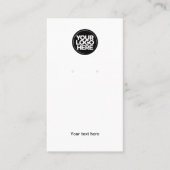 あなたのビジネスロゴ白いイヤリングディスプレイカード 名刺 (正面)