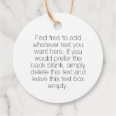 あなたのビジネスロゴ虹色ホログラフィつるックラベル フェイバータグ (裏面)