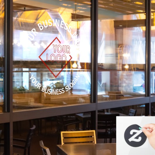 あなたのビジネスロゴ ウィンドウサイン (レストラン窓)