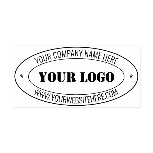 あなたのビジネスロゴ オーバルセルフインキングスタンプテンプレート セルフインキングスタンプ (デザイン)