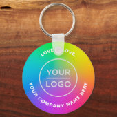 あなたのビジネスロゴOmbre Rainbow lgbt キーホルダー (正面)