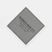 あなたのビジネス名またはブランド等ダークグレー&ブラック スタンダードランチョンナプキン (角)