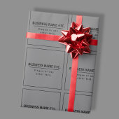 あなたのビジネス名またはブランド等ダークグレー&ブラック ラッピングペーパー