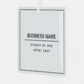 あなたのビジネス名またはブランド等ホワイトブラック ガラスオーナメント (正面左)