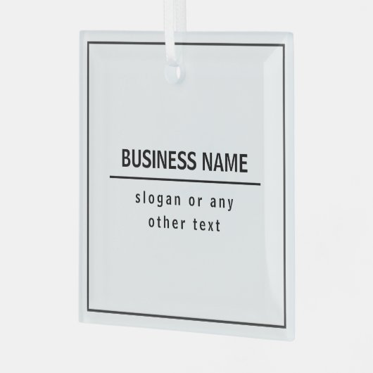 あなたのビジネス名またはブランド等ホワイトブラック ガラスオーナメント (正面左)