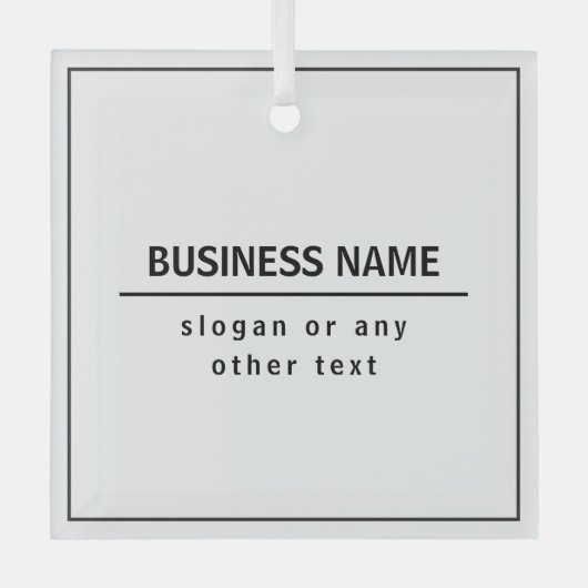 あなたのビジネス名またはブランド等ホワイトブラック ガラスオーナメント (正面)