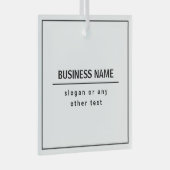 あなたのビジネス名またはブランド等ホワイトブラック ガラスオーナメント (正面右)