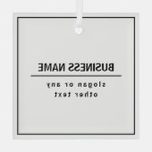 あなたのビジネス名またはブランド等ホワイトブラック ガラスオーナメント (裏面)