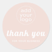 あなたのビジネス感謝していにあなたのロゴをピンク ラウンドシール (正面)