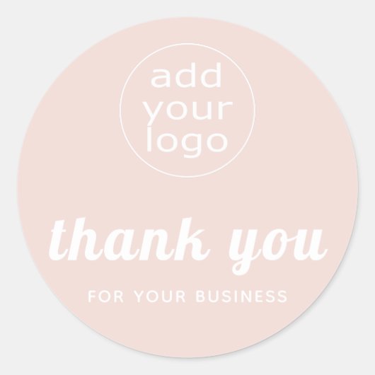 あなたのビジネス感謝していにあなたのロゴをピンク ラウンドシール (正面)