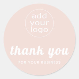 あなたのビジネス感謝していにあなたのロゴをピンク ラウンドシール