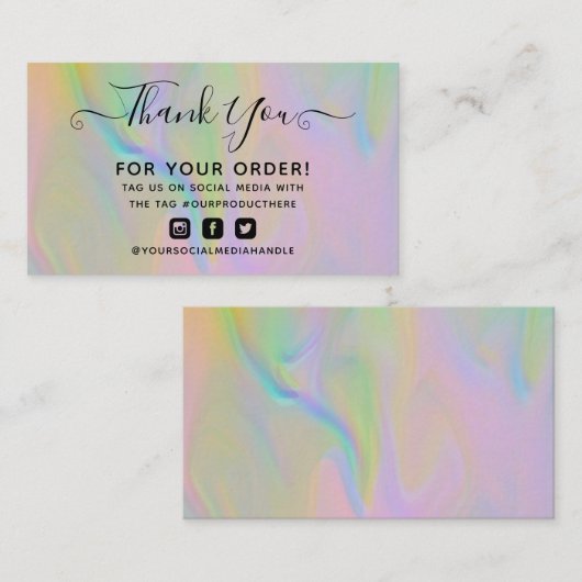 あなたのビジネス感謝していカードの古典的なホログラフィエレガントック 名刺 (正面/裏面)