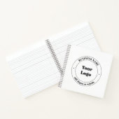 あなたのビジネス ロゴとプロモーション テキスト | 白 ノートブック (内部)