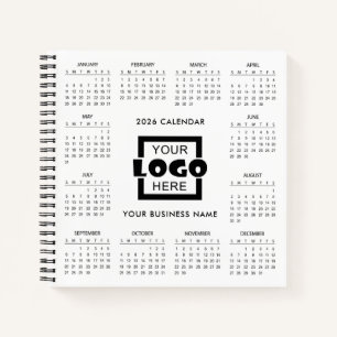 あなたのビジネス ロゴを追加 2026年 カレンダー    ノートブック