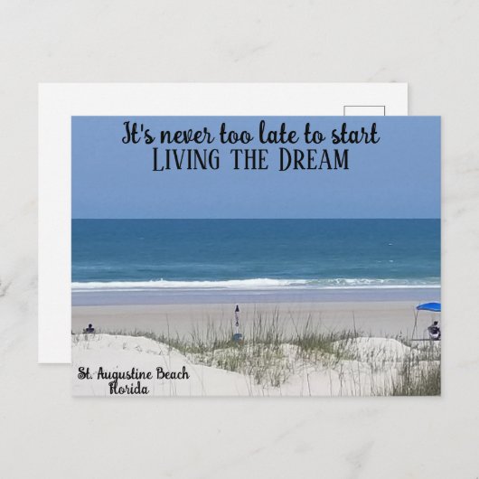 あなたのビーチの夢を生きる ポストカード (正面/裏面)