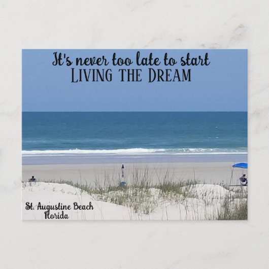 あなたのビーチの夢を生きる ポストカード (正面)