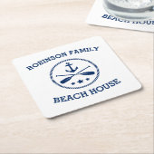 あなたのビーチハウスファミリーネームいかりオーズスターズ スクエアペーパーコースター (アングル)