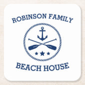 あなたのビーチハウスファミリーネームいかりオーズスターズ スクエアペーパーコースター (正面)