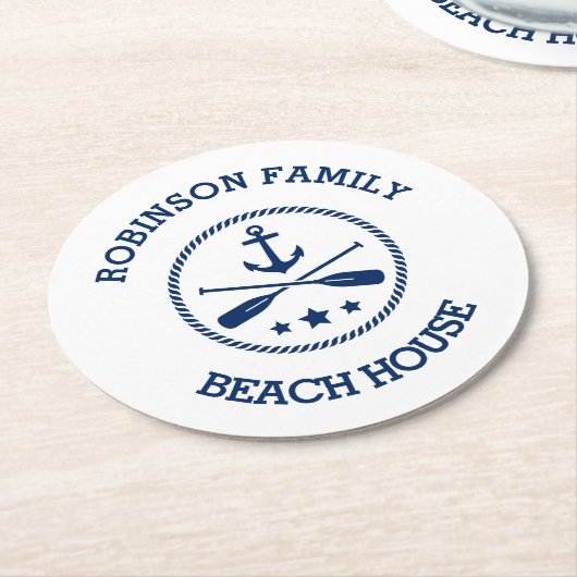 あなたのビーチハウスファミリーネームいかりオーズスターズ ラウンドペーパーコースター (アングル)