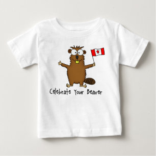 あなたのビーバーの乳児のTシャツを祝って下さい ベビーTシャツ