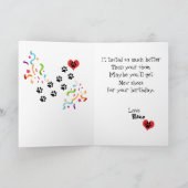 あなたのピットブルの子犬の相棒からのハッピーバースデー カード (内部)