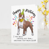 あなたのピットブルの子犬の相棒からのハッピーバースデー カード (黄色い花)