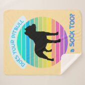 あなたのピットブルベリーソックトゥーサンセットピーチ シェルパブランケット (正面(横))