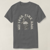 あなたのピンクのバックヴィンテージフラミンゴ Tシャツ (デザイン正面)