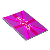 あなたのピンクの英国国旗の穏やかな文字を保つことを持って下さい ノートブック (右側)