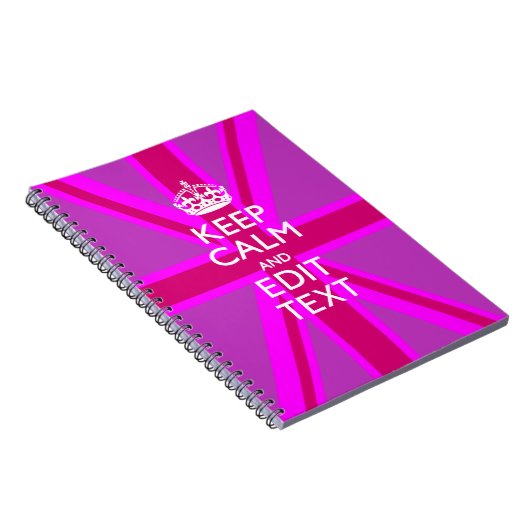 あなたのピンクの英国国旗の穏やかな文字を保つことを持って下さい ノートブック (右側)