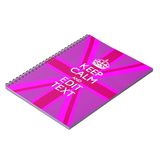 あなたのピンクの英国国旗の穏やかな文字を保つことを持って下さい ノートブック (左側)