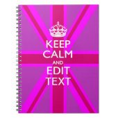 あなたのピンクの英国国旗の穏やかな文字を保つことを持って下さい ノートブック (正面)