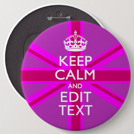 あなたのピンク連合Jの文字を編集するために保ちます平静をカスタマイズ 缶バッジ (正面&裏面)