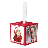 あなたのフォトカスタムクリスマス キューブオーナメント (正面アングル)