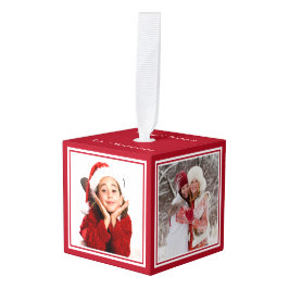 あなたのフォトカスタムクリスマス キューブオーナメント