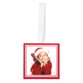 あなたのフォトカスタムクリスマス キューブオーナメント (正面)