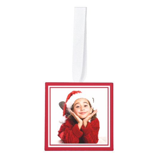 あなたのフォトカスタムクリスマス キューブオーナメント (正面)