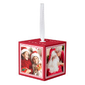 あなたのフォトカスタムクリスマス キューブオーナメント (裏面アングル)