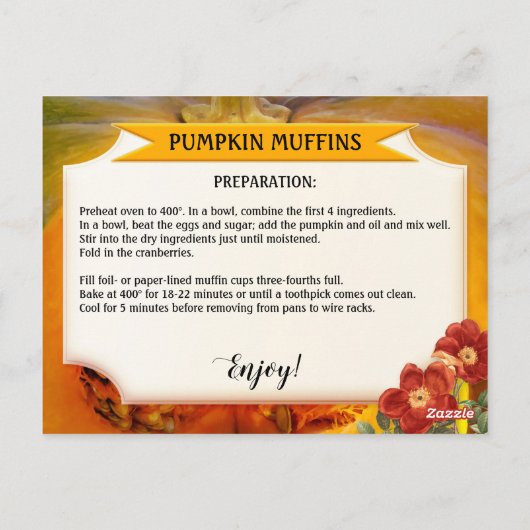 あなたのフォトカボチャ秋レシピはがき ポストカード (裏面)