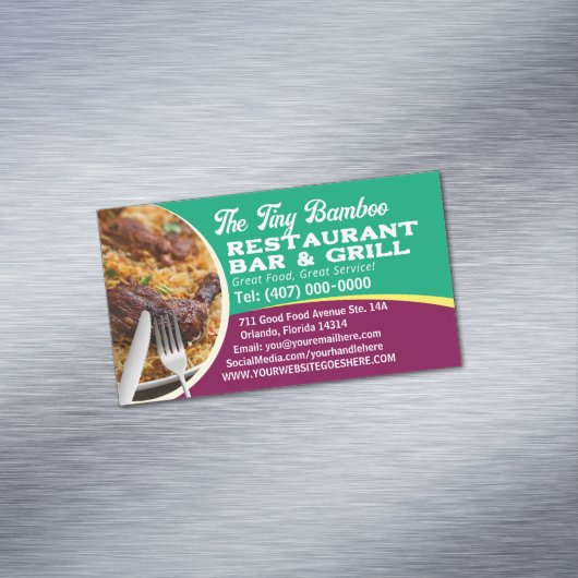 あなたのフォトシェフ調理師レストランケータリングサービス マグネット名刺 (インサイチュ)