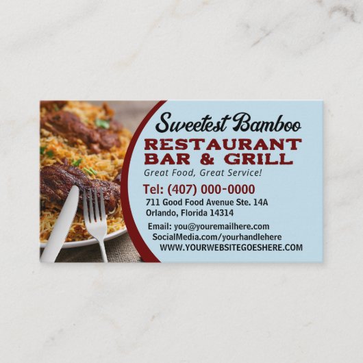 あなたのフォトシェフ調理師レストランケータリングサービス 名刺 (正面)