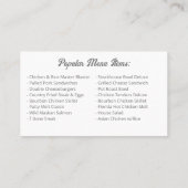 あなたのフォトシェフ調理師レストランケータリングサービス 名刺 (裏面)