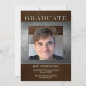 あなたのフォトシルバーメタルフェイクレザー卒業 案内状 (正面)