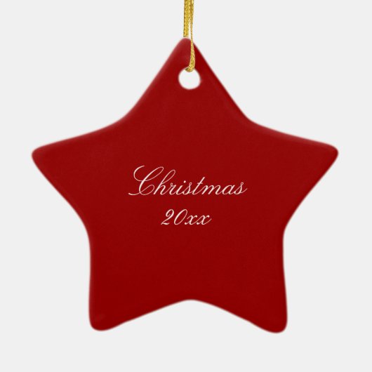 あなたのフォトスターの形クリスマスオーナメントテンプレート セラミックオーナメント (裏面)